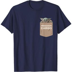 imageStar Wars The Mandalorian The Child Precious Cargo Pocket TShirtNavy Blue