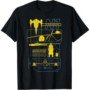 imageStar Wars The Mandalorian ampamp Grogu N1 Starfighter Schematic TShirtBlack