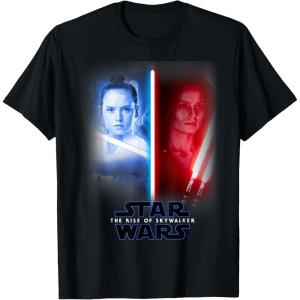 imageStar Wars The Rise Of Skywalker Rey Vertical Split TShirtBlack