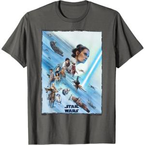 imageStar Wars The Rise of Skywalker Rey Poster TShirtAsphalt Grey