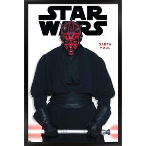 imageTrends International Star Wars Saga  Darth Maul Feature Series Wall Poster 224L x 147W Barnwood Framed VersionBlack Framed Version