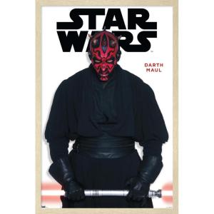 imageTrends International Star Wars Saga  Darth Maul Feature Series Wall Poster 224L x 147W Barnwood Framed VersionBlonde Framed Version