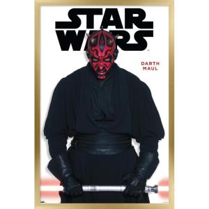 imageTrends International Star Wars Saga  Darth Maul Feature Series Wall Poster 224L x 147W Barnwood Framed VersionGold Framed Version