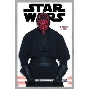 imageTrends International Star Wars Saga  Darth Maul Feature Series Wall Poster 224L x 147W Barnwood Framed VersionGray Framed Version