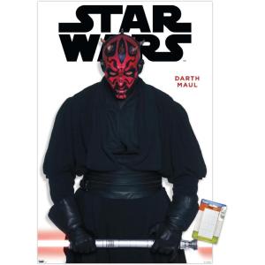 imageTrends International Star Wars Saga  Darth Maul Feature Series Wall Poster 224L x 147W Barnwood Framed VersionPremium Poster  Mount Bundle