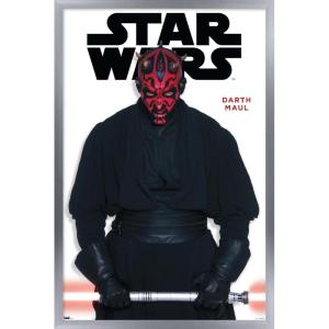 imageTrends International Star Wars Saga  Darth Maul Feature Series Wall Poster 224L x 147W Barnwood Framed VersionSilver Framed Version