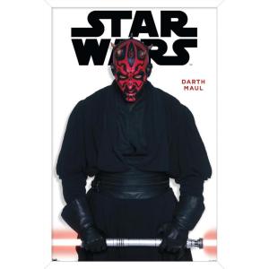 imageTrends International Star Wars Saga  Darth Maul Feature Series Wall Poster 224L x 147W Barnwood Framed VersionWhite Framed Version