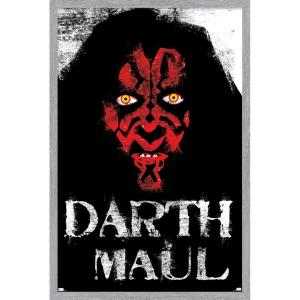 imageTrends International Star Wars The Phantom Menace  Darth Maul Charcoal Wall Poster 34L x 224W Premium Unframed VersionGray Framed Version