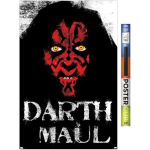 imageTrends International Star Wars The Phantom Menace  Darth Maul Charcoal Wall Poster 34L x 224W Premium Unframed VersionPremium Poster  Clip Bundle