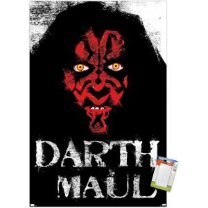 imageTrends International Star Wars The Phantom Menace  Darth Maul Charcoal Wall Poster 34L x 224W Premium Unframed VersionPremium Poster  Mount Bundle