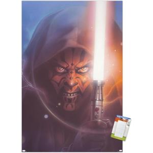 imageTrends International Star Wars The Phantom Menace  Darth Maul Lightsaber Wall Poster 34L x 224W Premium Unframed VersionPremium Poster  Mount Bundle