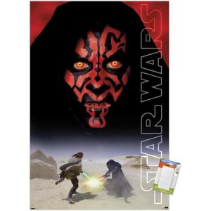 imageTrends International Star Wars The Phantom Menace  Darth Maul One Sheet Wall Poster 34L x 224W Premium Unframed VersionPremium Poster  Mount Bundle