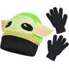 imageStar Wars Beanie Hat and Gloves Set Kids Winter Knit Cap and Matching MittensGreenBlack