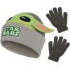 imageStar Wars Beanie Hat and Gloves Set Kids Winter Knit Cap and Matching MittensGrey