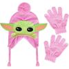 imageStar Wars Beanie Hat and Gloves Set Kids Winter Knit Cap and Matching MittensPink