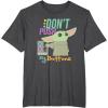 imageStar Wars The Mandalorian The Child Dont Touch My Buttons TShirtDark Heather Grey