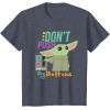 imageStar Wars The Mandalorian The Child Dont Touch My Buttons TShirtHeather Blue