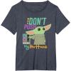 imageStar Wars The Mandalorian The Child Dont Touch My Buttons TShirtHeather Blue