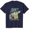 imageStar Wars The Mandalorian The Child Dont Touch My Buttons TShirtNavy Blue