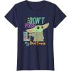 imageStar Wars The Mandalorian The Child Dont Touch My Buttons TShirtNavy Blue