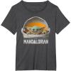 imageStar Wars The Mandalorian The Child Floating Pod TShirtDark Heather Grey