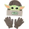 imageStar Wars Beanie Hat and Gloves Set Kids Winter Knit Cap and Matching MittensGrey