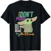 imageStar Wars The Mandalorian The Child Dont Touch My Buttons TShirtBlack