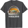 imageStar Wars The Mandalorian The Child Floating Pod TShirtDark Heather Grey