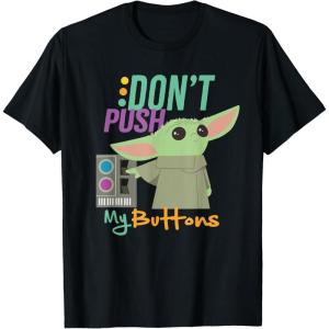imageStar Wars The Mandalorian The Child Dont Touch My Buttons TShirtBlack