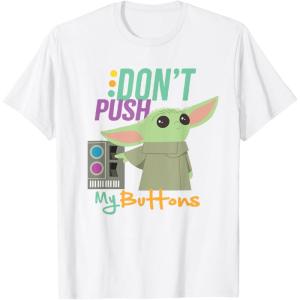 imageStar Wars The Mandalorian The Child Dont Touch My Buttons TShirtWhite