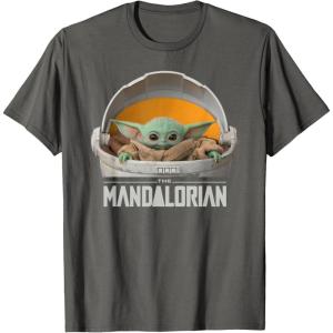 imageStar Wars The Mandalorian The Child Floating Pod TShirtAsphalt Grey