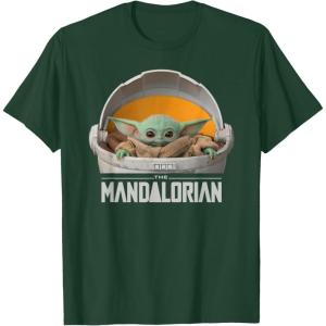 imageStar Wars The Mandalorian The Child Floating Pod TShirtDark Green