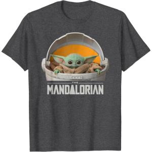 imageStar Wars The Mandalorian The Child Floating Pod TShirtDark Heather Grey