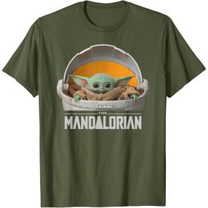 imageStar Wars The Mandalorian The Child Floating Pod TShirtOlive Green