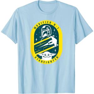 imageStar Wars The Mandalorian and Grogu Modified N1 Starfighter TShirtBaby Blue