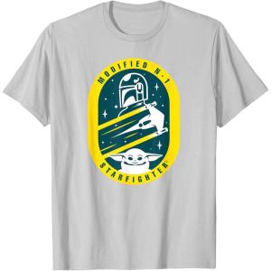 imageStar Wars The Mandalorian and Grogu Modified N1 Starfighter TShirtSilver Grey