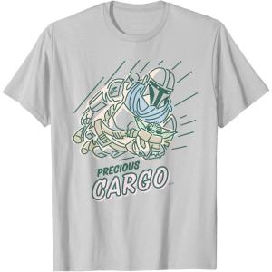 imageStar Wars The Mandalorian and Grogu Precious Cargo TShirtSilver Grey