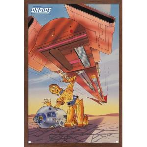 imageTrends International Star Wars Droids  R2D2 C3PO Wall Poster 19L x 13W Premium Unframed VersionMahogany Framed Version