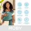 imageMoby Baby Wrap Carrier Featherknit for Newborns to Toddlers 833lbs Infant Sling Carrier Lightweight ampamp Hands Free Design Adjustable for All Body Types Playful PadawanJadeGrey