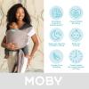imageMoby Baby Wrap Carrier Featherknit for Newborns to Toddlers 833lbs Infant Sling Carrier Lightweight ampamp Hands Free Design Adjustable for All Body Types Playful PadawanTaupeCharcoal