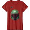 imageStar Wars  Boba Fett Helmet TShirtCranberry Red