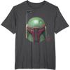 imageStar Wars  Boba Fett Helmet TShirtDark Heather Grey