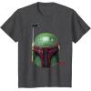 imageStar Wars  Boba Fett Helmet TShirtDark Heather Grey