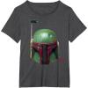 imageStar Wars  Boba Fett Helmet TShirtDark Heather Grey