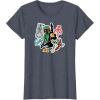 imageStar Wars  Boba Fett Stickers TShirtHeather Blue