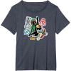imageStar Wars  Boba Fett Stickers TShirtHeather Blue