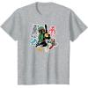 imageStar Wars  Boba Fett Stickers TShirtHeather Grey