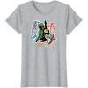 imageStar Wars  Boba Fett Stickers TShirtHeather Grey