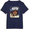 imageStar Wars  Han Solo Leia Poster TShirtNavy Blue