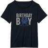 imageStar Wars Blue Darth Vader Birthday Boy Distressed TShirtBlack